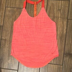 Nike Orange Fitted Backless Tank Top